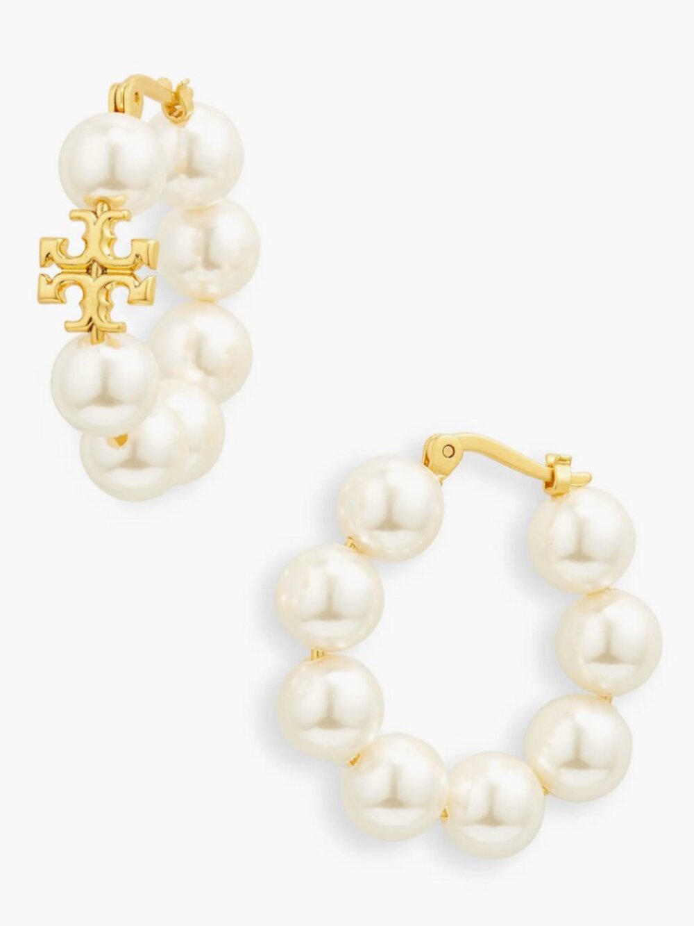 Tory Burch Kira Pearl Hoop Earrings